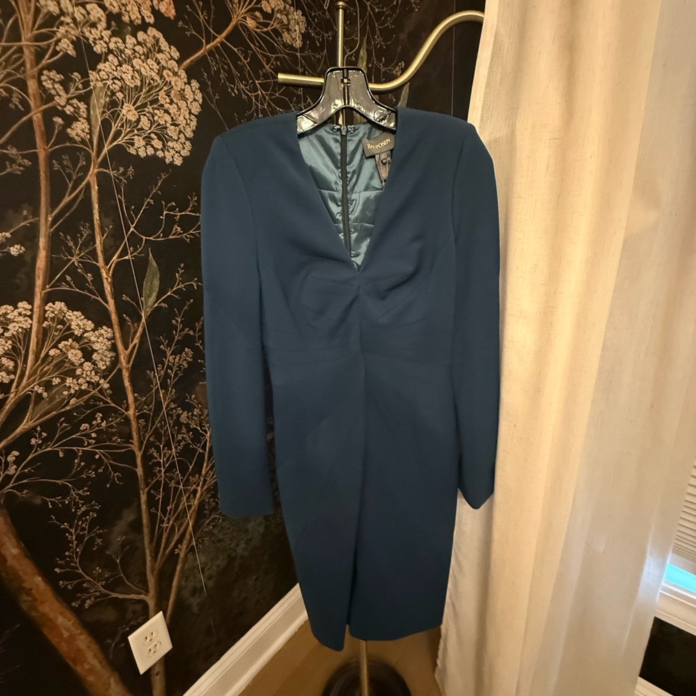 Zac Posen Teal Long Sleeve Dress